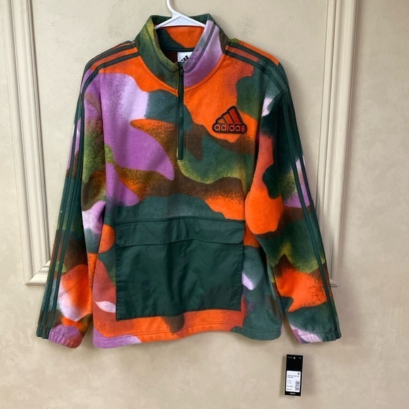 New! Kids Adidas Cozy Fleece Half-Zip Popover XL 18-20 - Picture 1 of 4